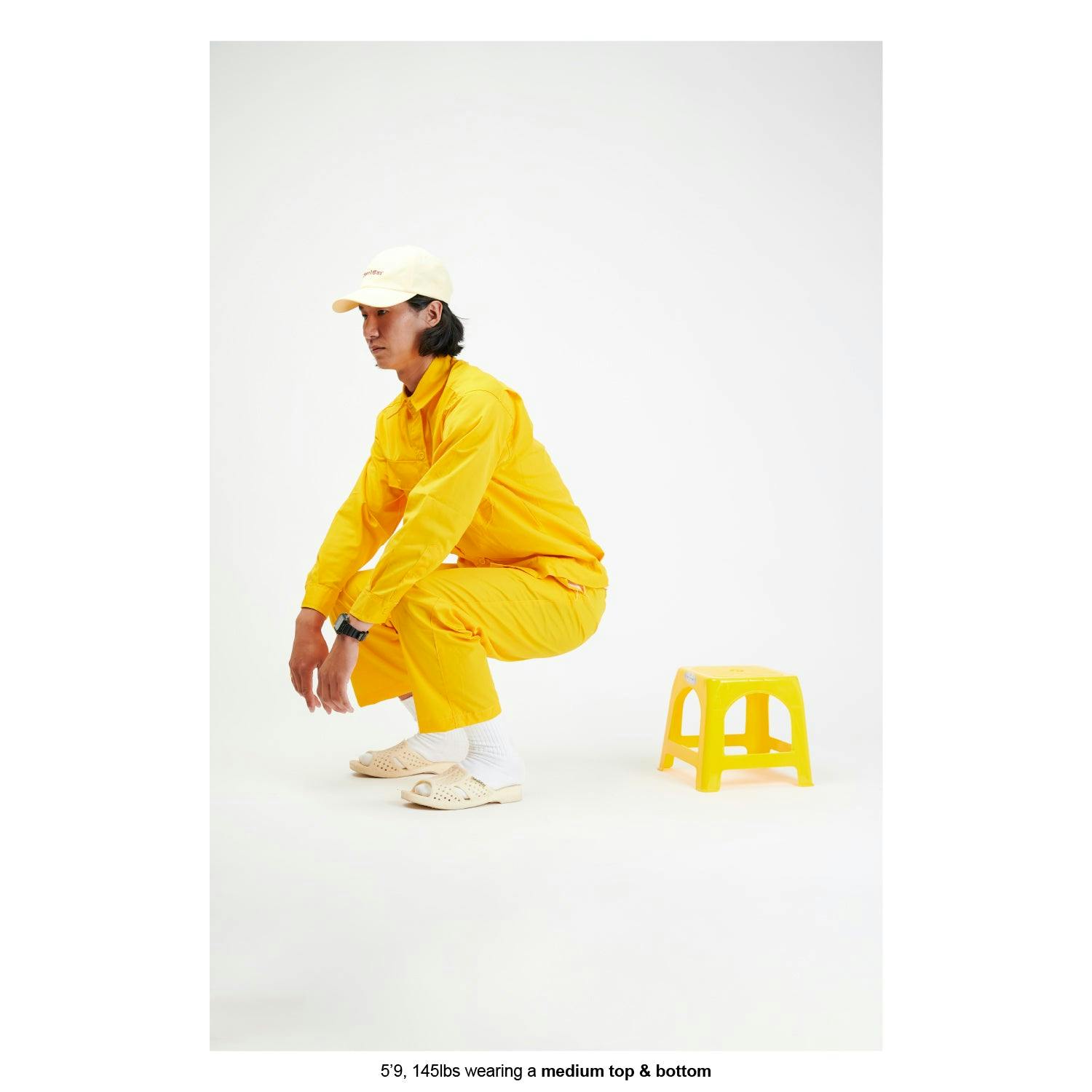 a yellow work pant = 4 of 8
