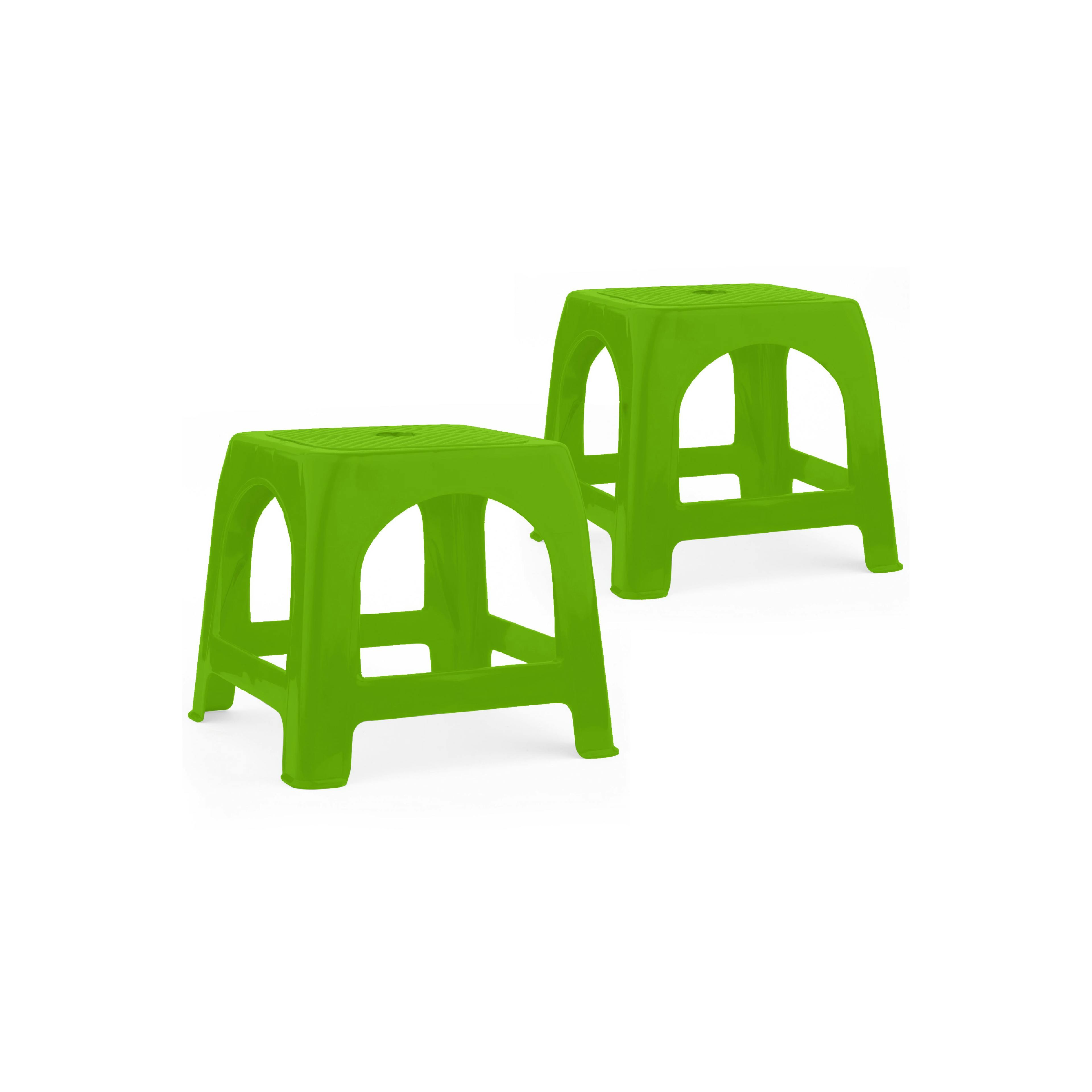 a set of green stools = 1 of 6